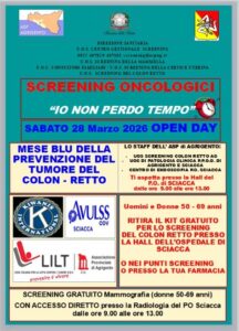 Scopri di più sull'articolo Sciacca, Open Day prevenzione tumori il 28 marzo: screening gratuiti e visite