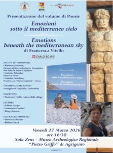Scopri di più sull'articolo Agrigento, presentazione di “Emozioni sotto il Mediterraneo cielo” di Francesca Vitello