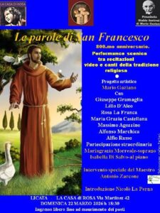 Scopri di più sull'articolo Agrigento, domani in scena “Le parole di San Francesco”