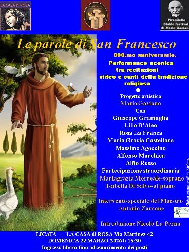Al momento stai visualizzando Agrigento, domani in scena “Le parole di San Francesco”