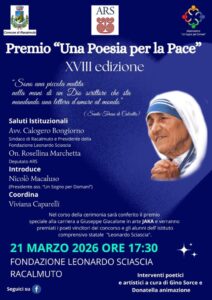 Scopri di più sull'articolo Fondazione Sciascia: poesia per la pace e premio carriera a Jaka