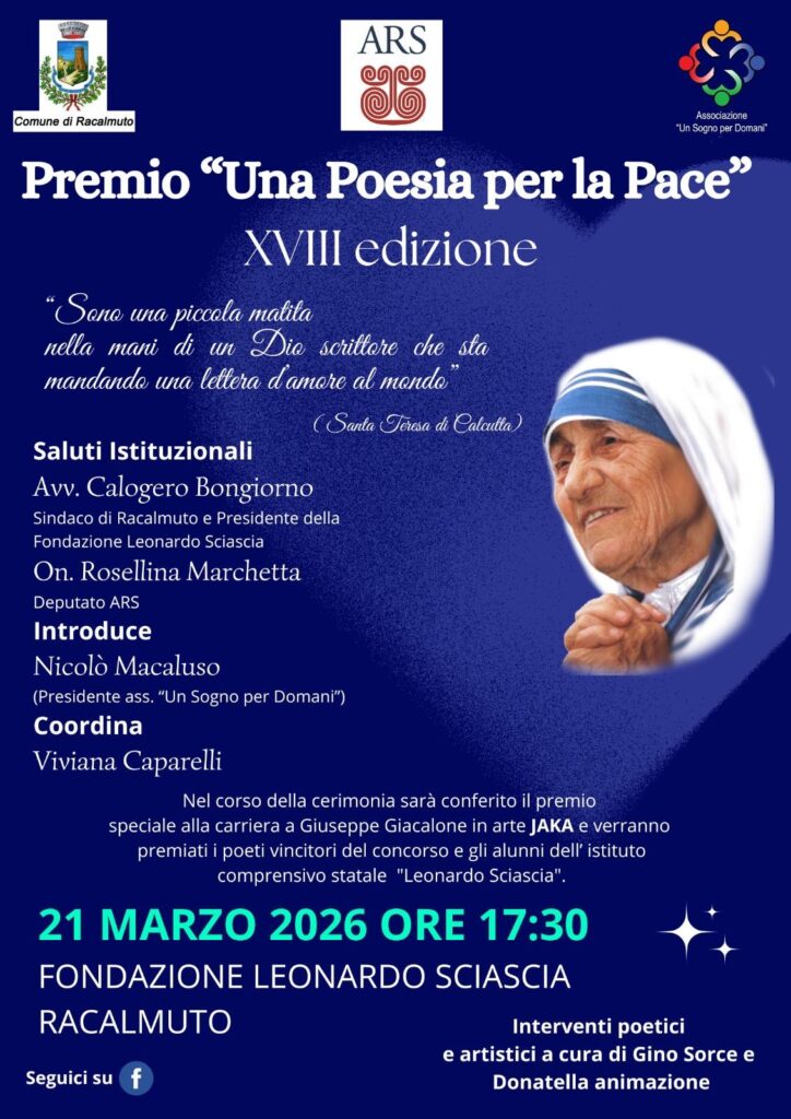 Scopri di più sull'articolo Fondazione Sciascia: poesia per la pace e premio carriera a Jaka