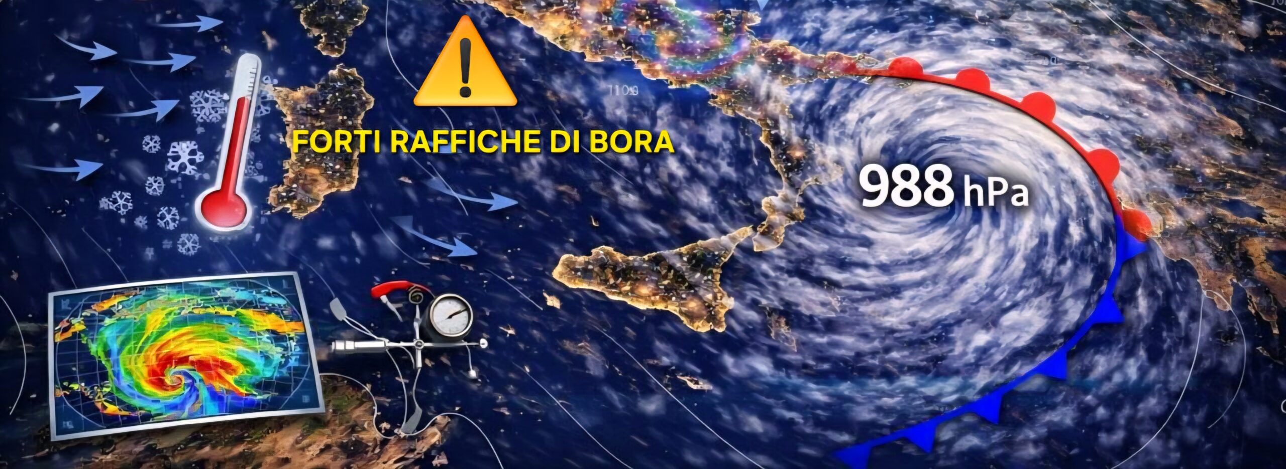 Al momento stai visualizzando Agrigento – Sicilia, meteo: “Ciclone Mediterraneo” pronto all’impatto con nubifragi anche violenti