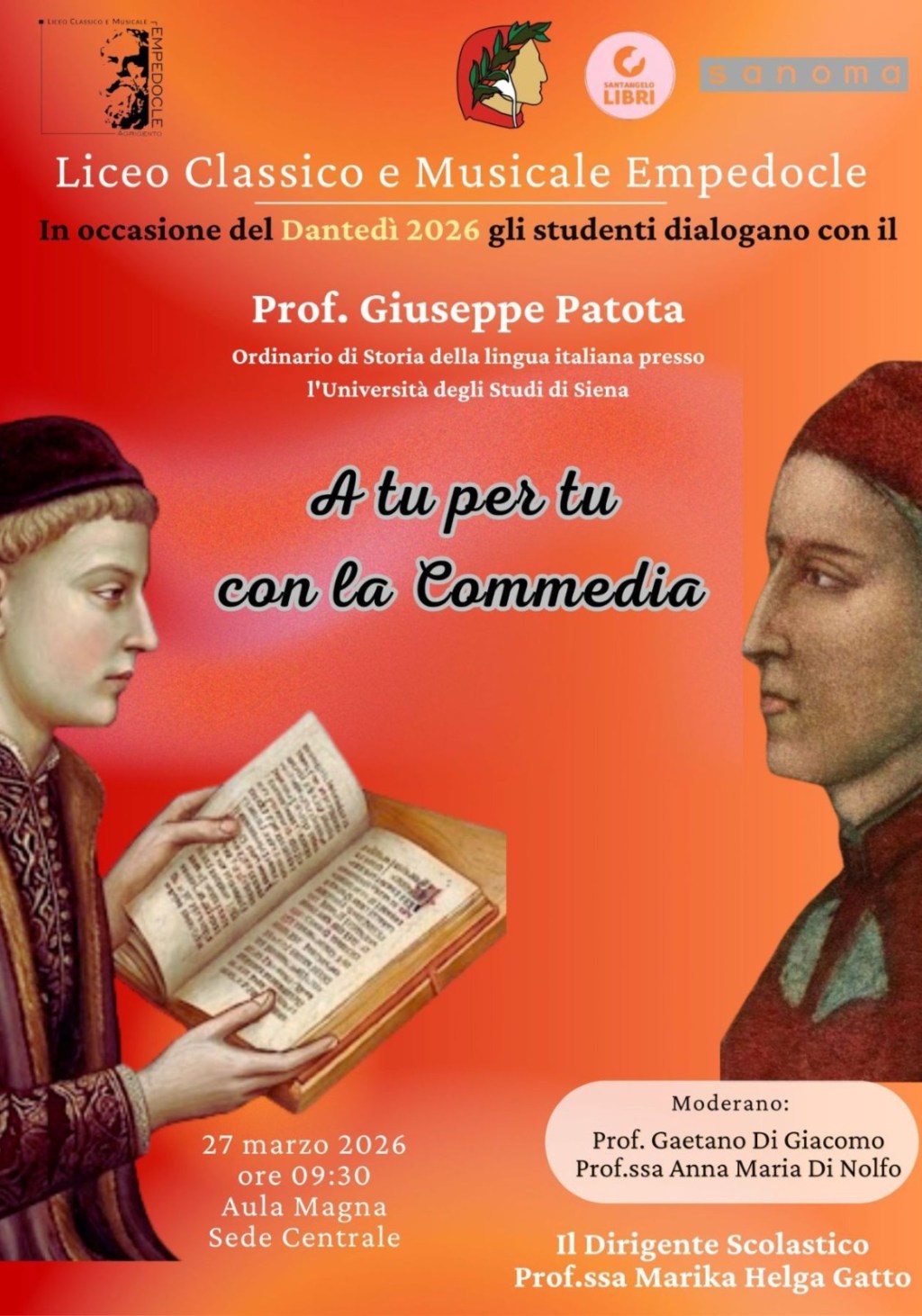 Scopri di più sull'articolo “Dantedì” al Liceo Classico e Musicale “Empedocle” di Agrigento con il Prof. Giuseppe Patota