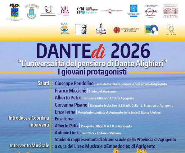 Scopri di più sull'articolo Agrigento, Giornata “Dantedì 2026”: incontro dibattito dal titolo “I giovani protagonisti”