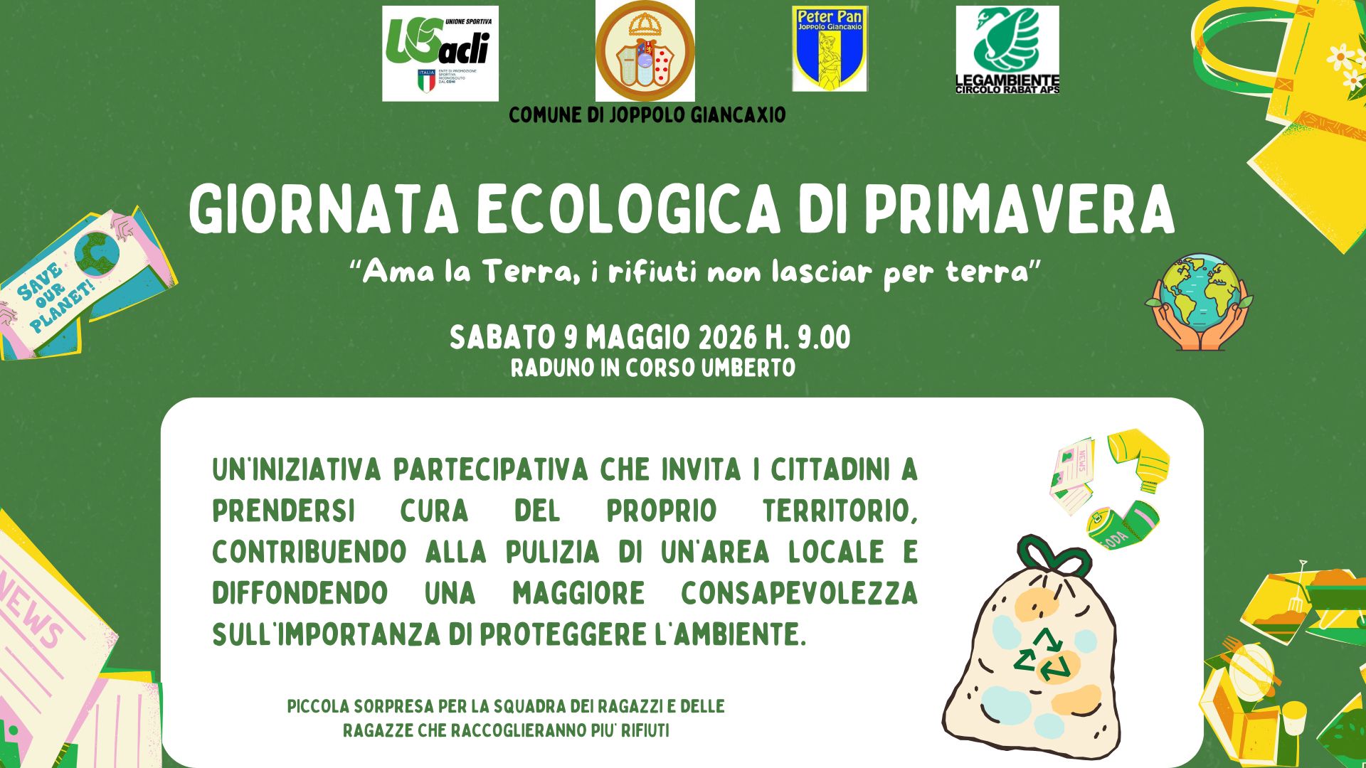 Al momento stai visualizzando Joppolo Giancaxio: il sindaco invita i cittadini alla Giornata Ecologica di Primavera