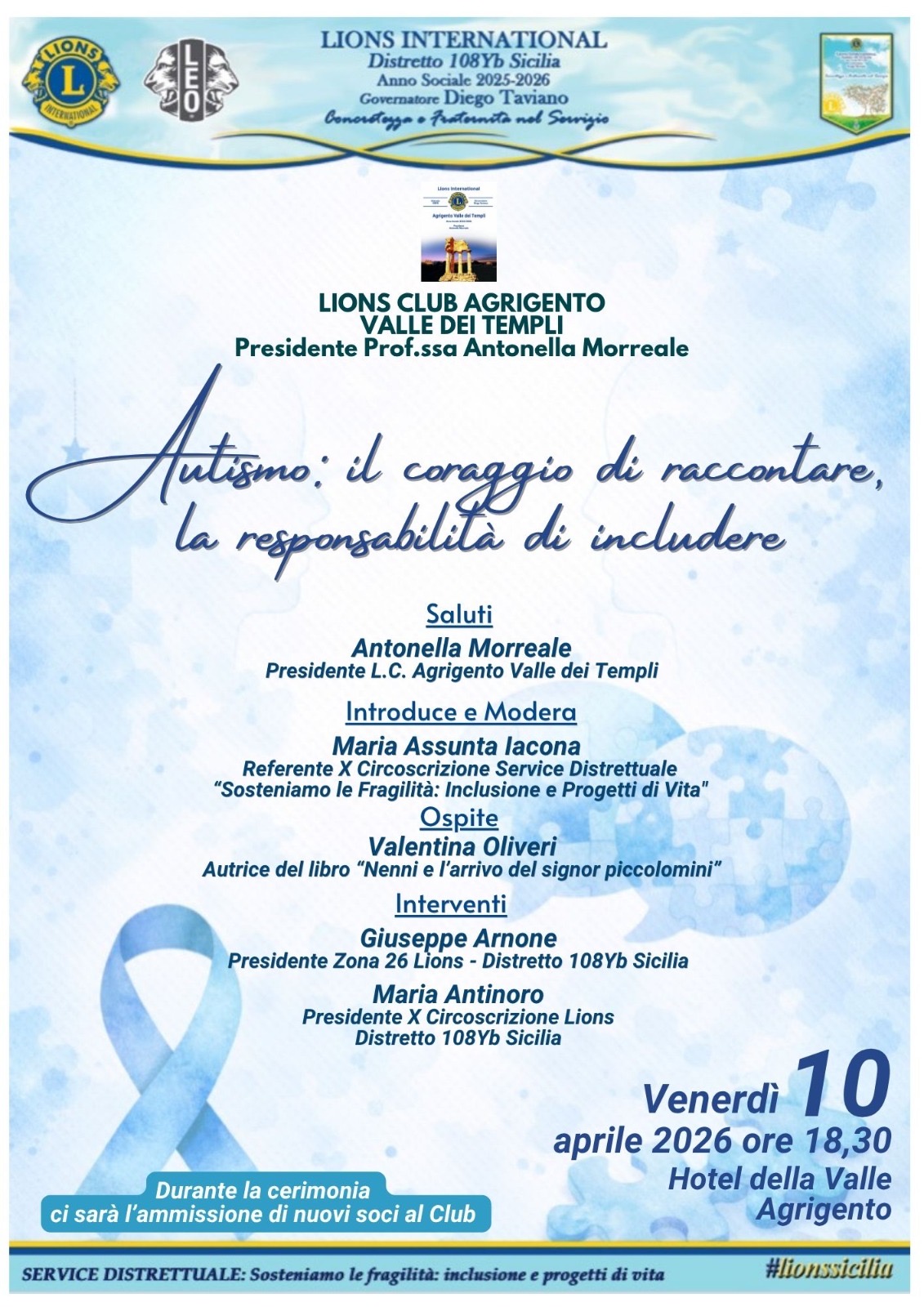 Al momento stai visualizzando Incontro del Lions Club per promuovere inclusione e sensibilizzazione sull’autismo