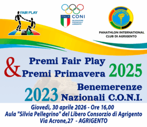 Scopri di più sull'articolo Premiati al Panathlon 2025: Cerimonia di Consegna delle Benemerenze C.O.N.I.