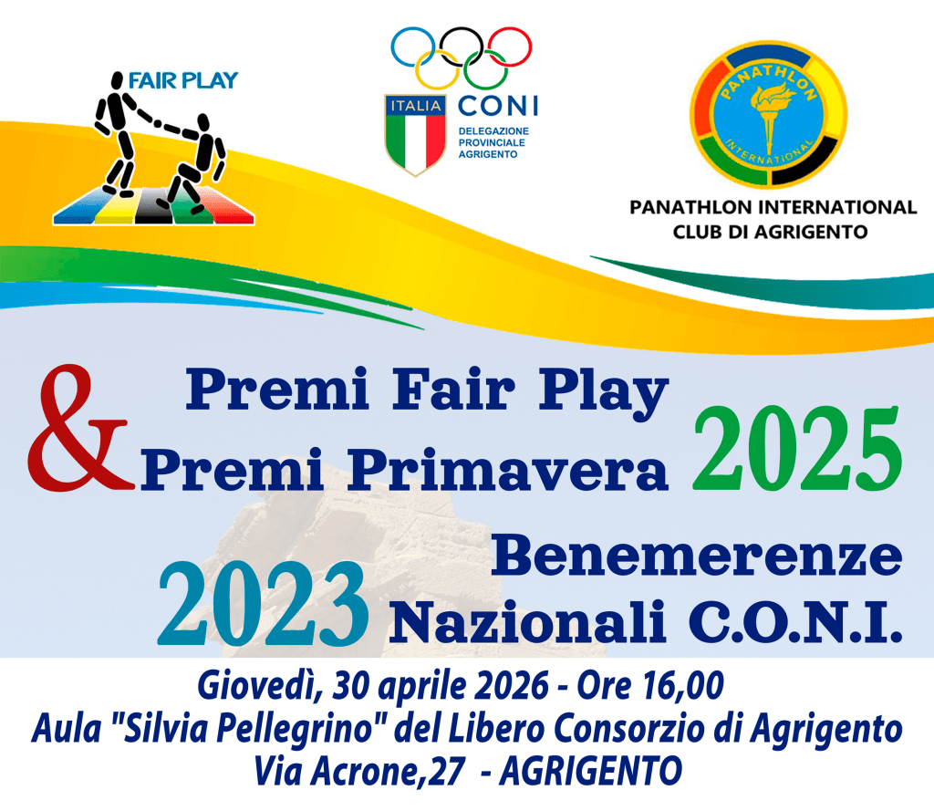 Al momento stai visualizzando Premiati al Panathlon 2025: Cerimonia di Consegna delle Benemerenze C.O.N.I.