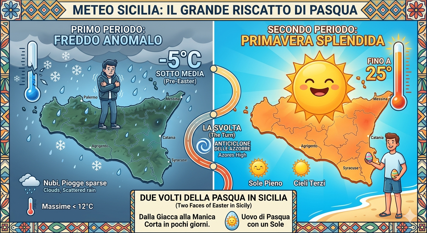 Al momento stai visualizzando Pasqua segna l’arrivo della primavera in Sicilia: attesi 25°C