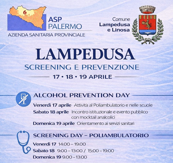 Al momento stai visualizzando Lampedusa ospita Screening e Giornata di Prevenzione dell’Alcol dal 17 al 19 aprile