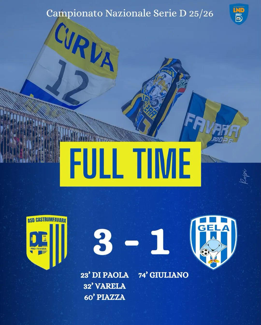 Al momento stai visualizzando Castrum Favara conquista Gela 3-1 e si avvicina alla salvezza diretta