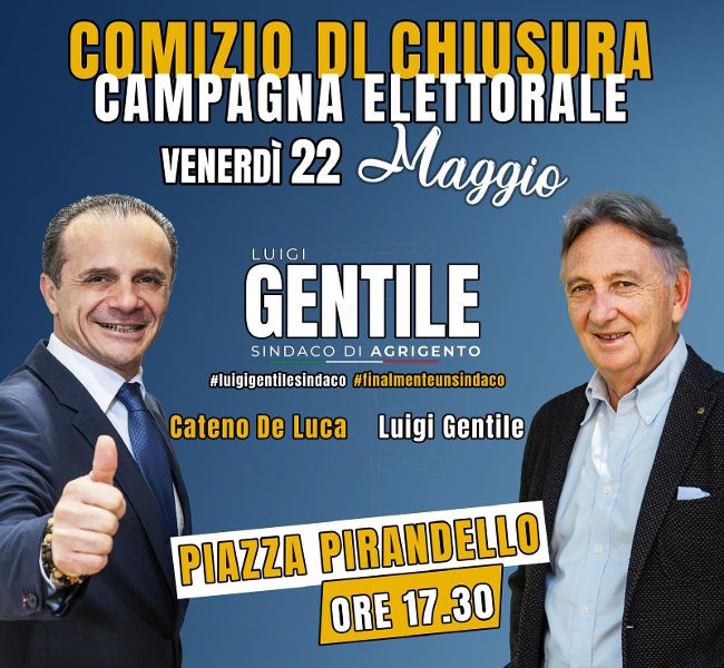 Al momento stai visualizzando Gentile chiude la campagna elettorale ad Agrigento con De Luca
