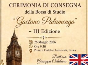 Scopri di più sull'articolo Martedì 26 maggio a Favara si assegna la Borsa di Studio “Gaetano Palamenga”