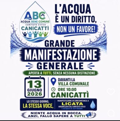 Al momento stai visualizzando Canicattì scende in piazza: manifestazione per l’acqua il 13 giugno