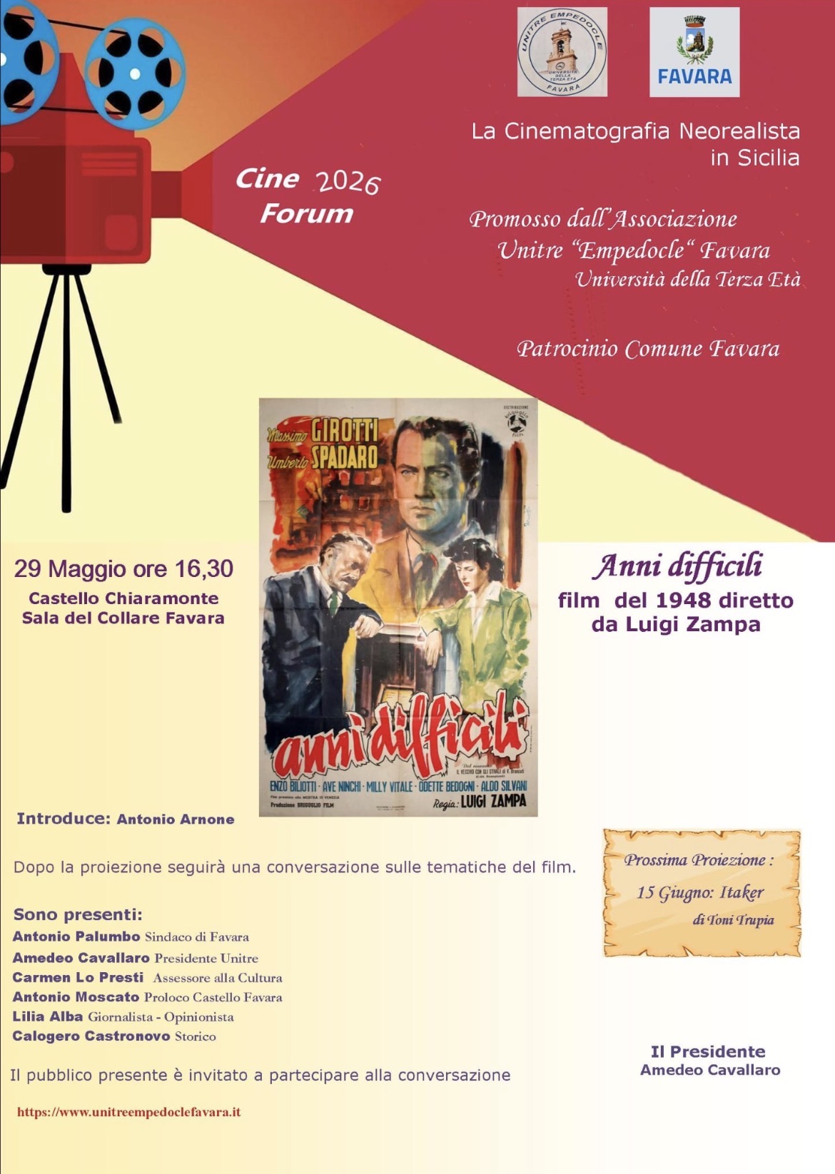 Al momento stai visualizzando Cineforum 2026 dell’Unitre: si proietta “Anni difficili” di Luigi Zampa