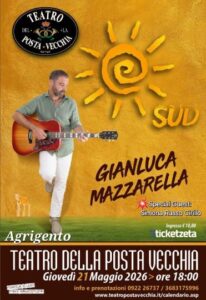 Scopri di più sull'articolo Gianluca Mazzarella in scena domani al Teatro “Posta Vecchia” di Agrigento