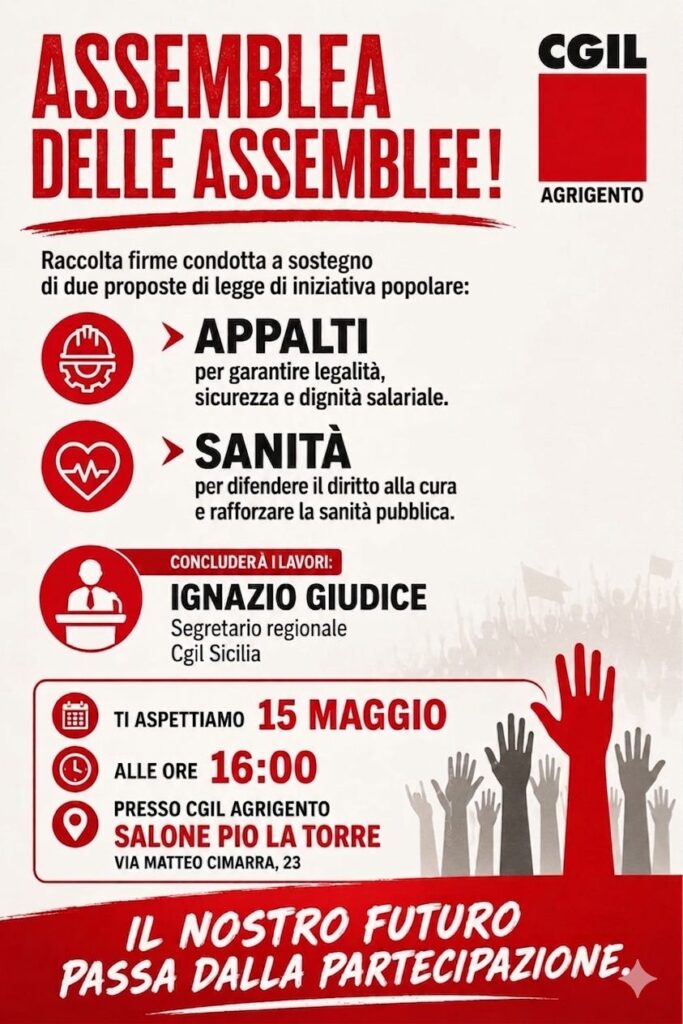 Al momento stai visualizzando CGIL Agrigento lancia iniziativa popolare per riformare gli appalti sanitari