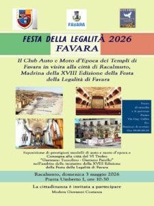 Scopri di più sull'articolo Festa della Legalità a Favara: parte la XVIII edizione con il C.A.M.E. dei Templi
