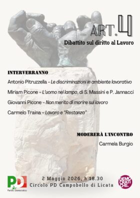 Al momento stai visualizzando Il Circolo PD di Campobello di Licata discute il diritto al lavoro