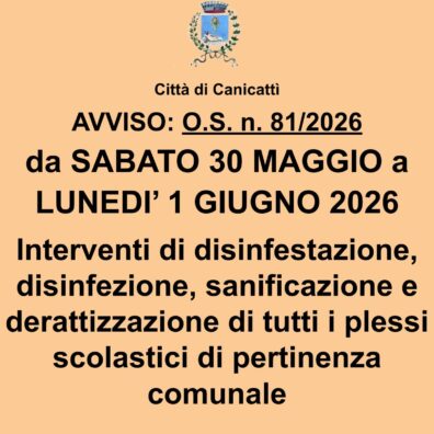 Al momento stai visualizzando Scuole di Canicattì al sicuro: avviati interventi di disinfestazione e derattizzazione