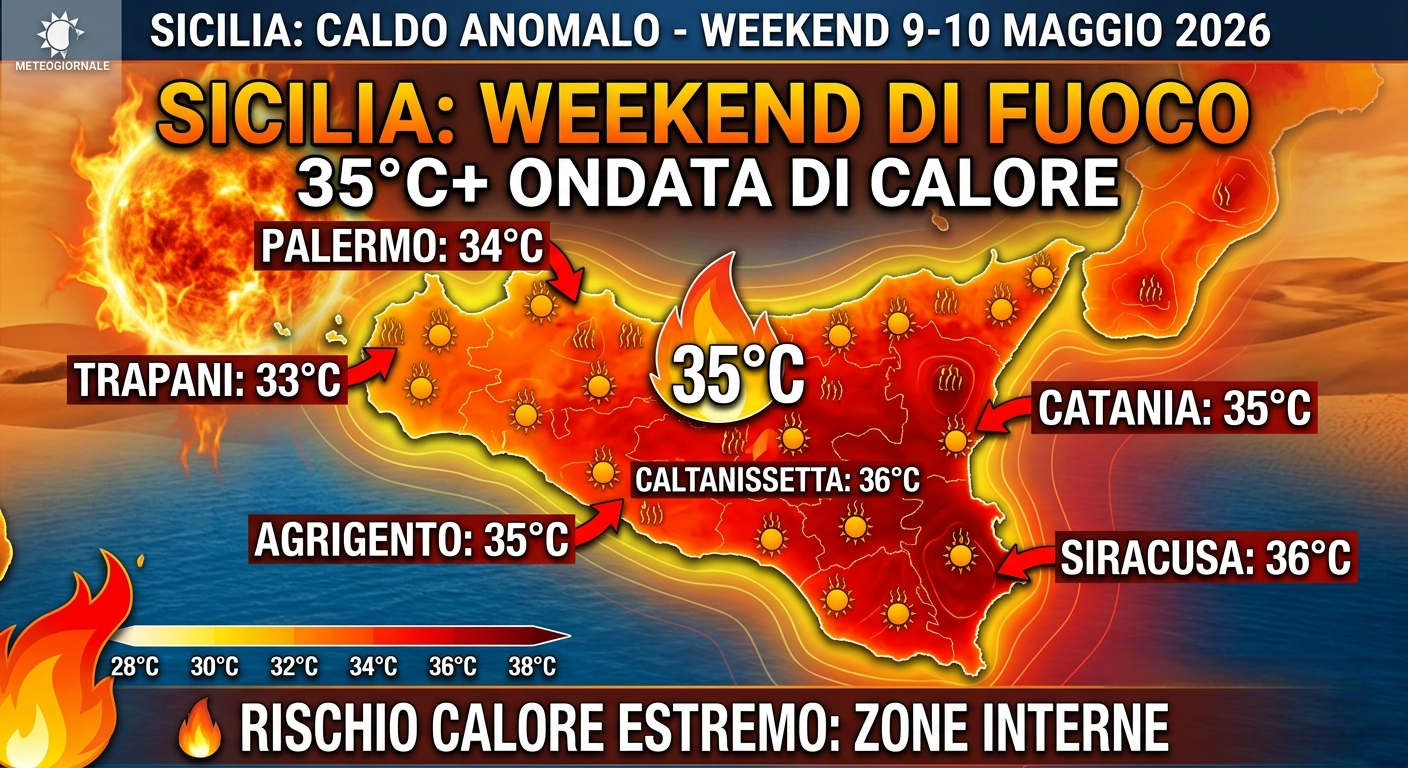 Al momento stai visualizzando Sicilia: Weekend estivo in arrivo con temperature fino a 35°C