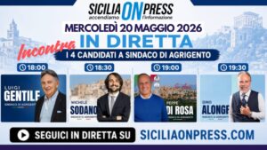 Scopri di più sull'articolo Mercoledì 20 maggio, Sicilia On Press in diretta con i candidati a sindaco di Agrigento