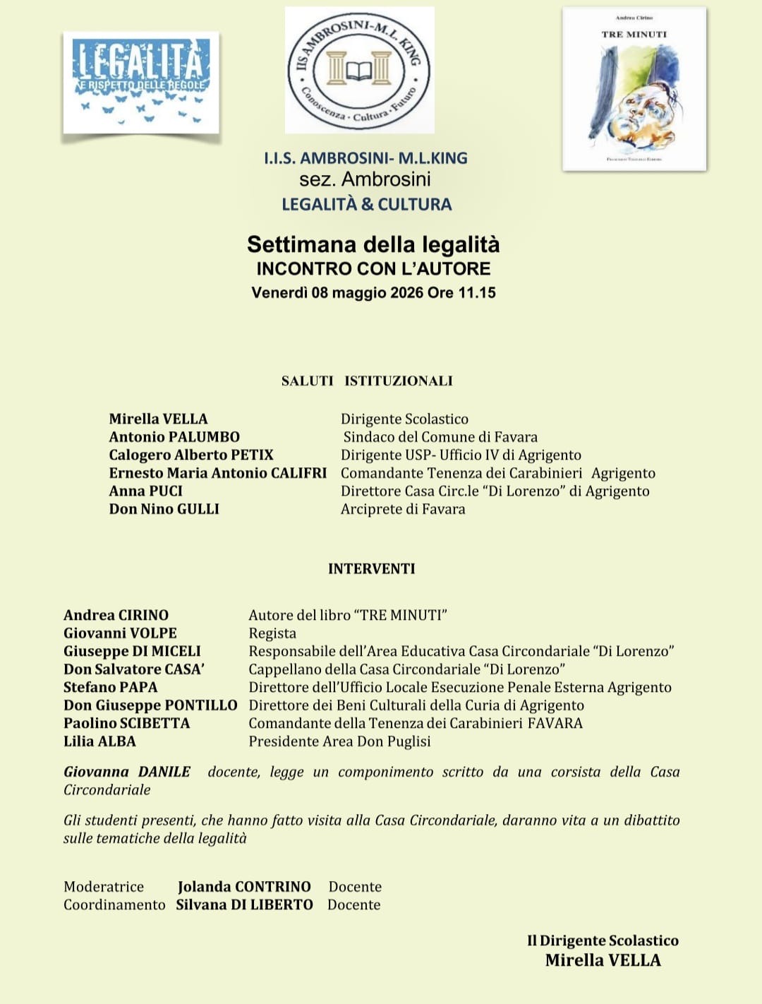Al momento stai visualizzando Cultura e legalità al King: presentato il libro “Tre minuti” di A. Cirino