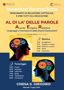 Scopri di più sull'articolo Formazione per Docenti di Religione Cattolica: appuntamento il 7 luglio