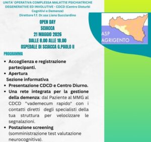 Scopri di più sull'articolo Centro Diurno Alzheimer di Sciacca: giornata porte aperte il 21 maggio
