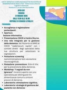 Scopri di più sull'articolo Open day all’ospedale di Sciacca: supporto per famiglie e pazienti con Alzheimer