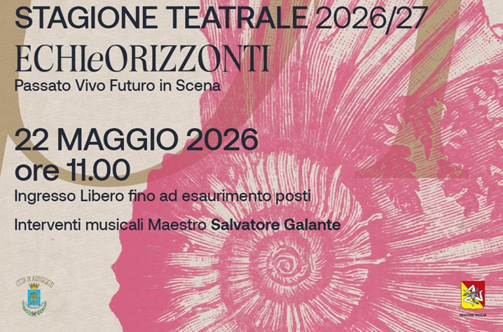 Al momento stai visualizzando Presentazione della nuova stagione 2026/2027 al Teatro Pirandello il 22 maggio