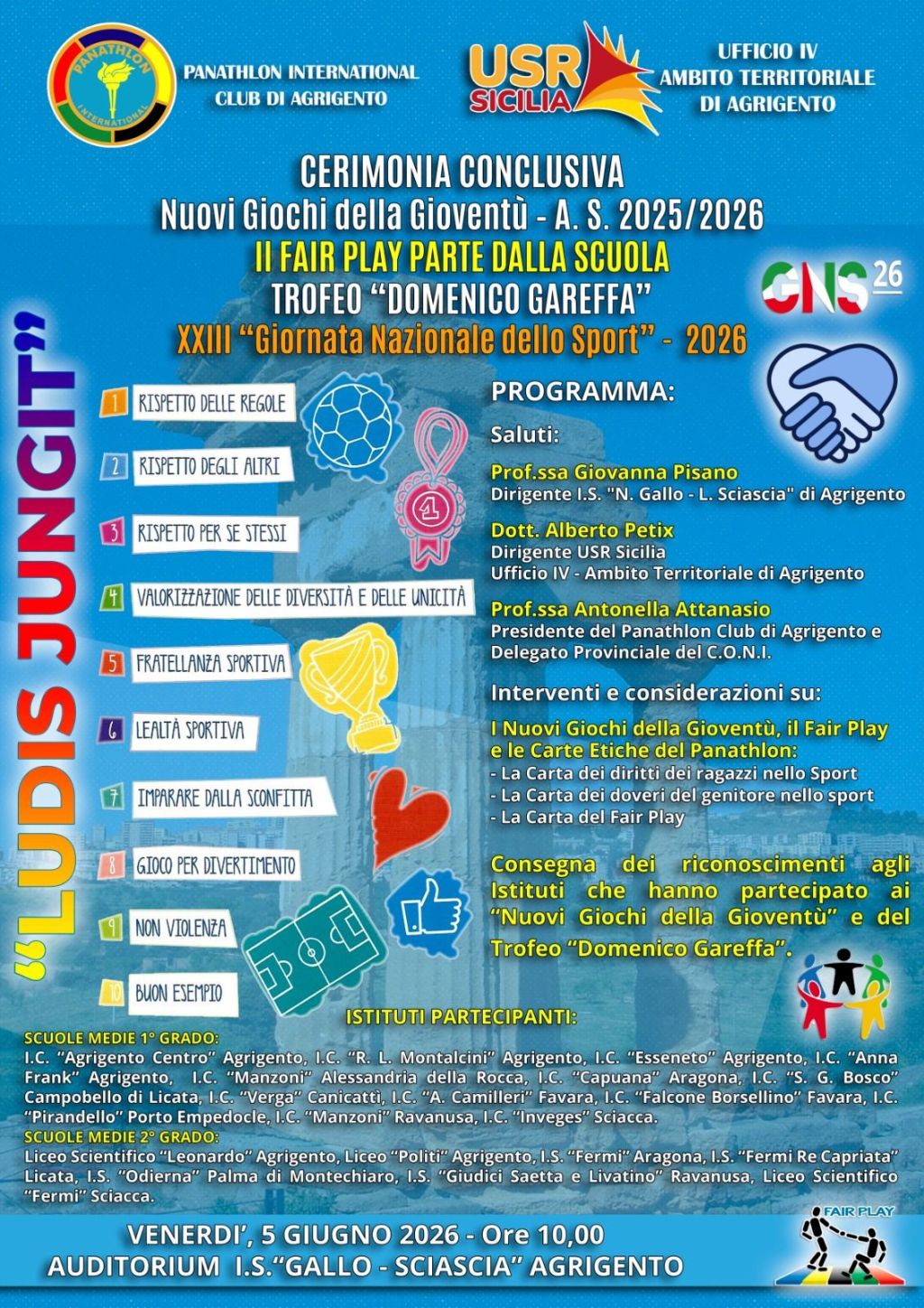 Al momento stai visualizzando Trofeo “Domenico Gareffa”: il fair play protagonista all’Istituto Gallo-Sciascia di Agrigento