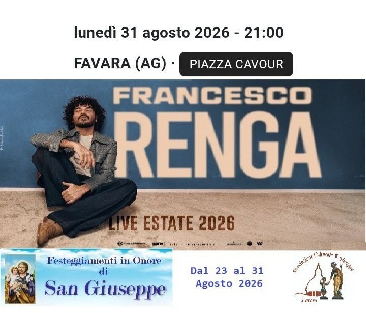 Al momento stai visualizzando Francesco Renga celebra San Giuseppe con un concerto a Favara