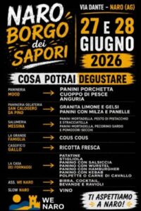 Scopri di più sull'articolo Parte oggi “Naro Borgo dei Sapori”: due giorni di tradizioni culinarie locali