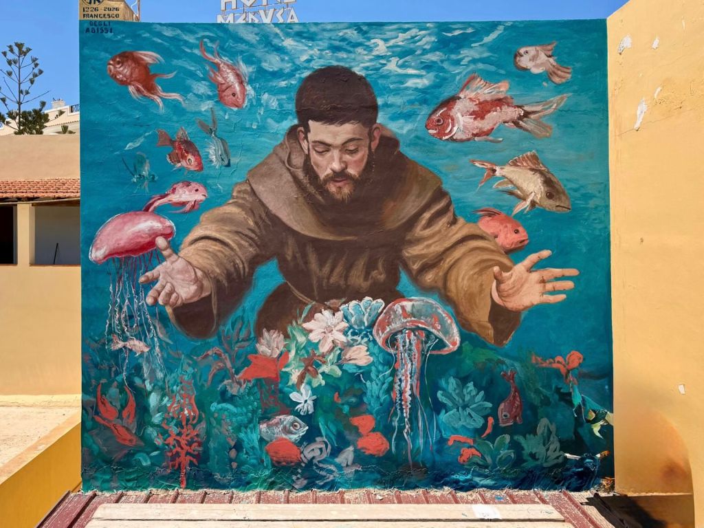 Al momento stai visualizzando Murale “Francesco degli Abissi”: la Famiglia Francescana dona a Lampedusa