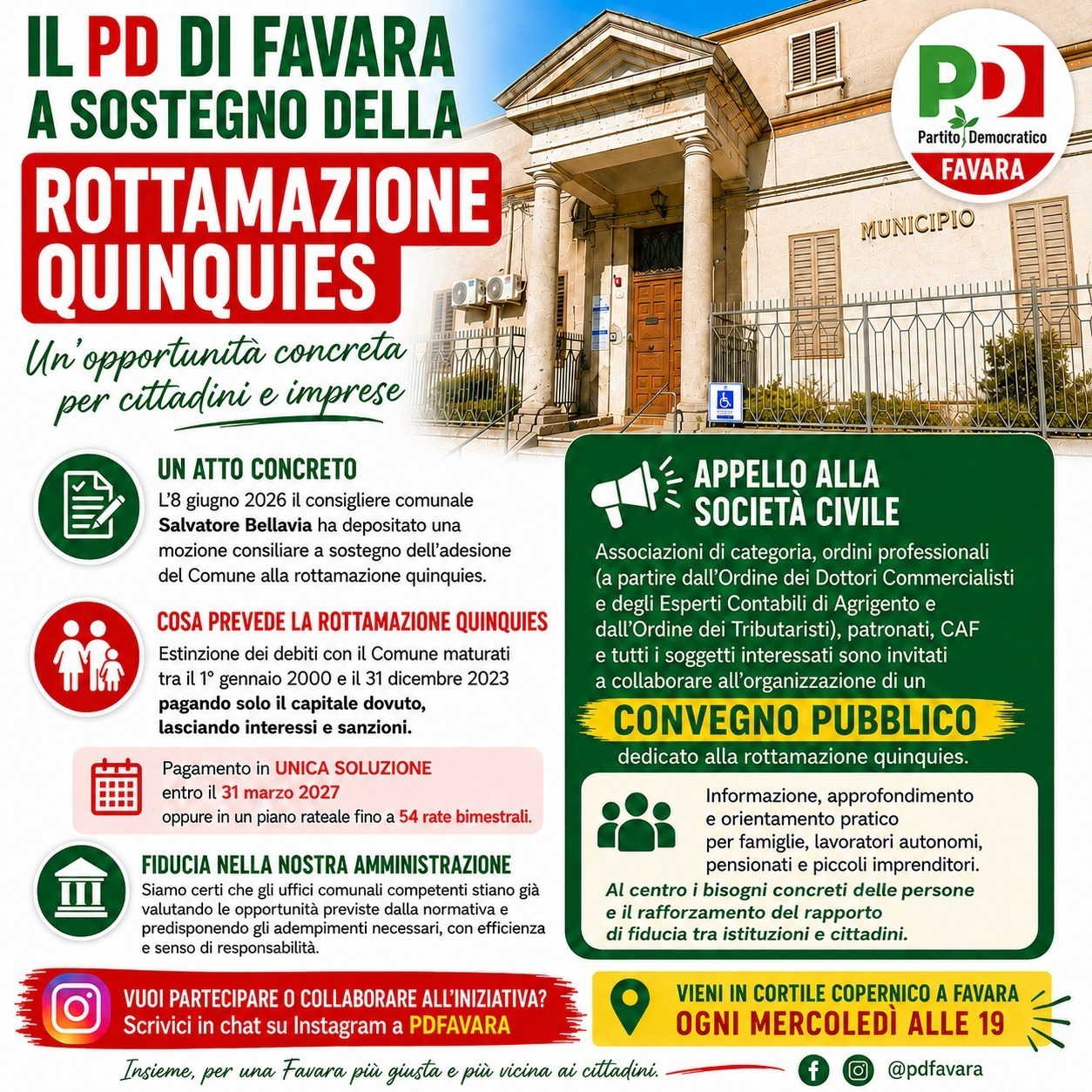 Al momento stai visualizzando Favara, il PD sostiene la rottamazione quinquies: un’opportunità per tutti