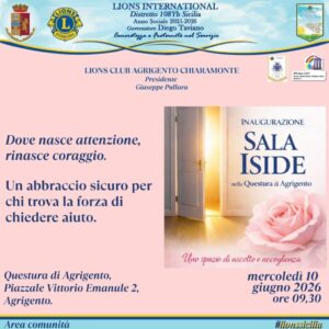Scopri di più sull'articolo Nasce la Sala Iside ad Agrigento: un supporto per i soggetti fragili