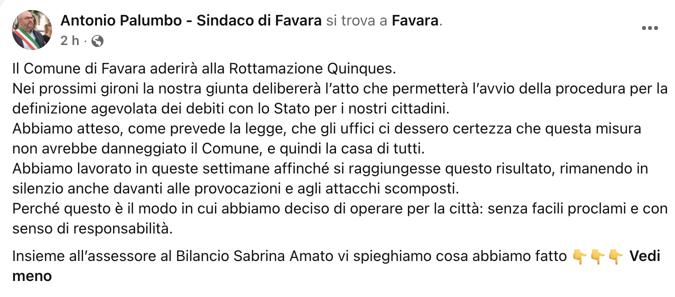 Al momento stai visualizzando Favara, ottima adesione alla rottamazione: la città chiede risposte chiare