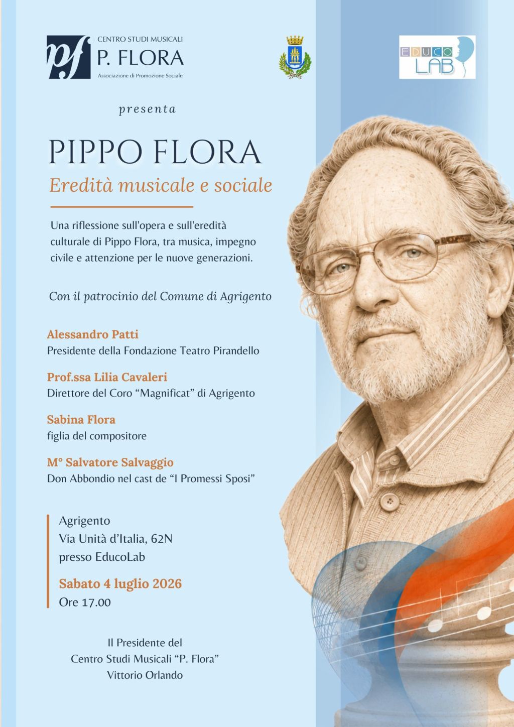 Al momento stai visualizzando Ad Agrigento un incontro per celebrare l’eredità di Pippo Flora