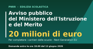Scopri di più sull'articolo Enti locali chiamati a presentare domande per 20 milioni per l’edilizia scolastica entro il 12 giugno 2026
