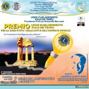 Scopri di più sull'articolo IV° Premio Lions Club Valle dei Templi: un riconoscimento per creatività e impegno sociale