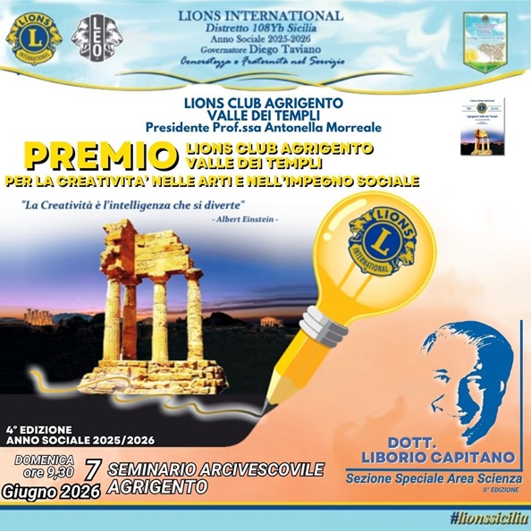 Al momento stai visualizzando IV° Premio Lions Club Valle dei Templi: un riconoscimento per creatività e impegno sociale