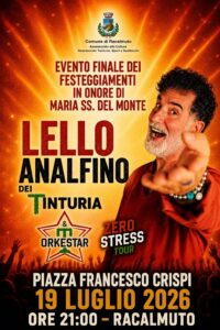 Scopri di più sull'articolo Agrigento – Racalmuto, Lello Analfino chiude i festeggiamenti di Maria SS.del Monte