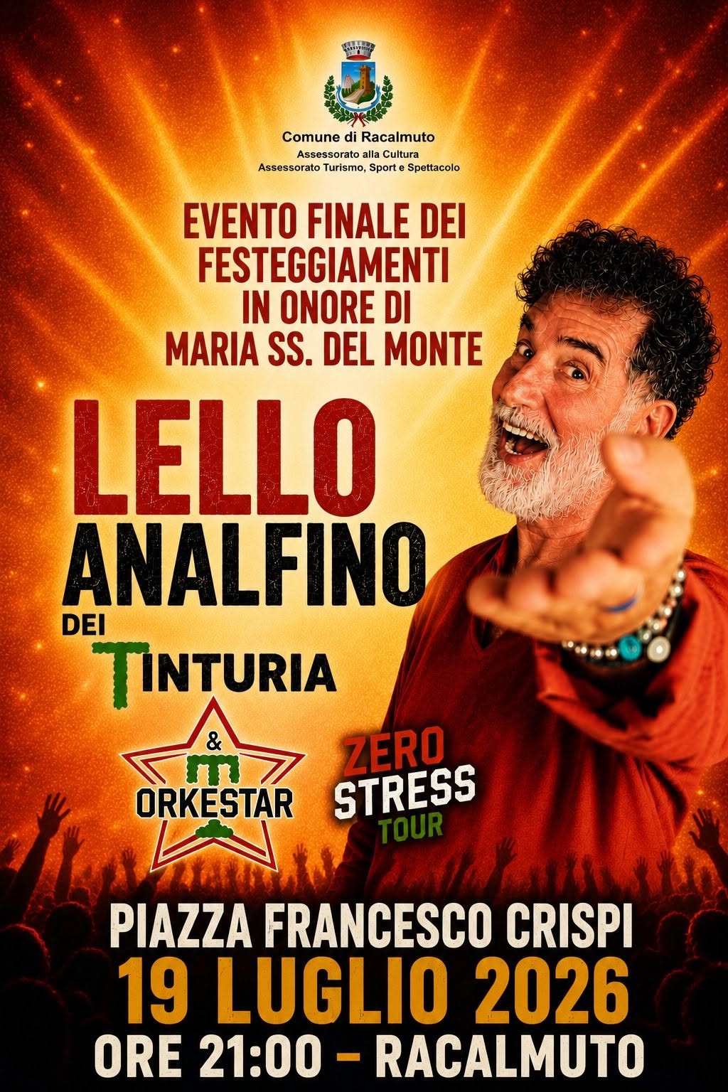 Al momento stai visualizzando Agrigento – Racalmuto, Lello Analfino chiude i festeggiamenti di Maria SS.del Monte