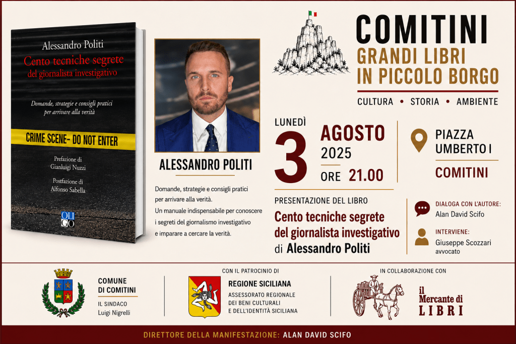 Al momento stai visualizzando Agrigento – “Cento tecniche segrete del giornalista investigativo”, il giornalista Politi a Comitini