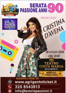 Scopri di più sull'articolo Agrigento – Cristina D’Avena in concerto a Realmonte