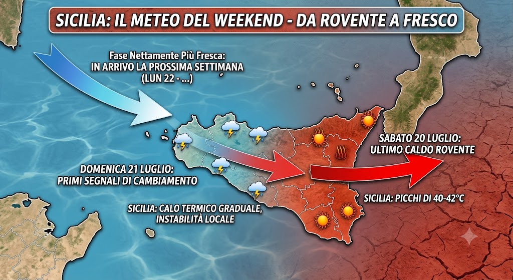 Al momento stai visualizzando Agrigento – Sicilia, meteo: Weekend rovente con 43°C. Da Mercoledì 22 Luglio primi segnali di cambiamento