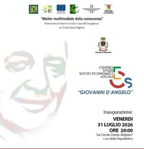 Scopri di più sull'articolo Agrigento – Ravanusa, domani l’inaugurazione dell’Atelier Multimediale della Conoscenza e il Centro Studi Socio Economici locali intitolato all’ex sindaco Giovanni D’Angelo