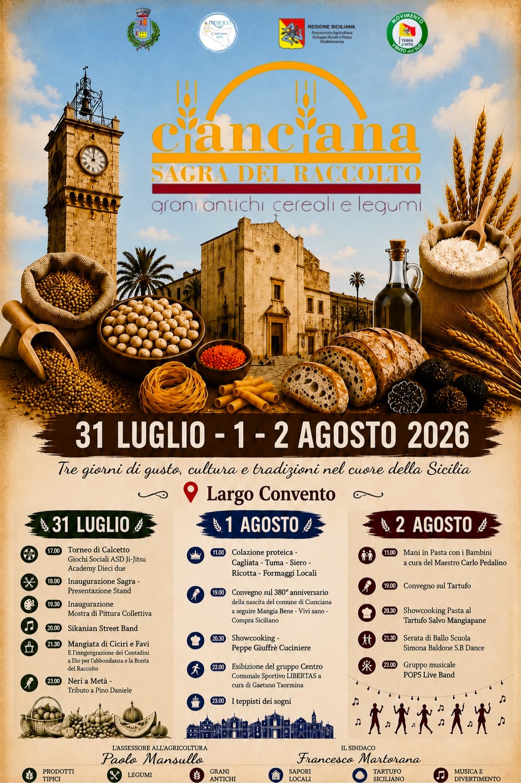 Al momento stai visualizzando Agrigento – A Cianciana torna l’appuntamento con la Sagra del Raccolto